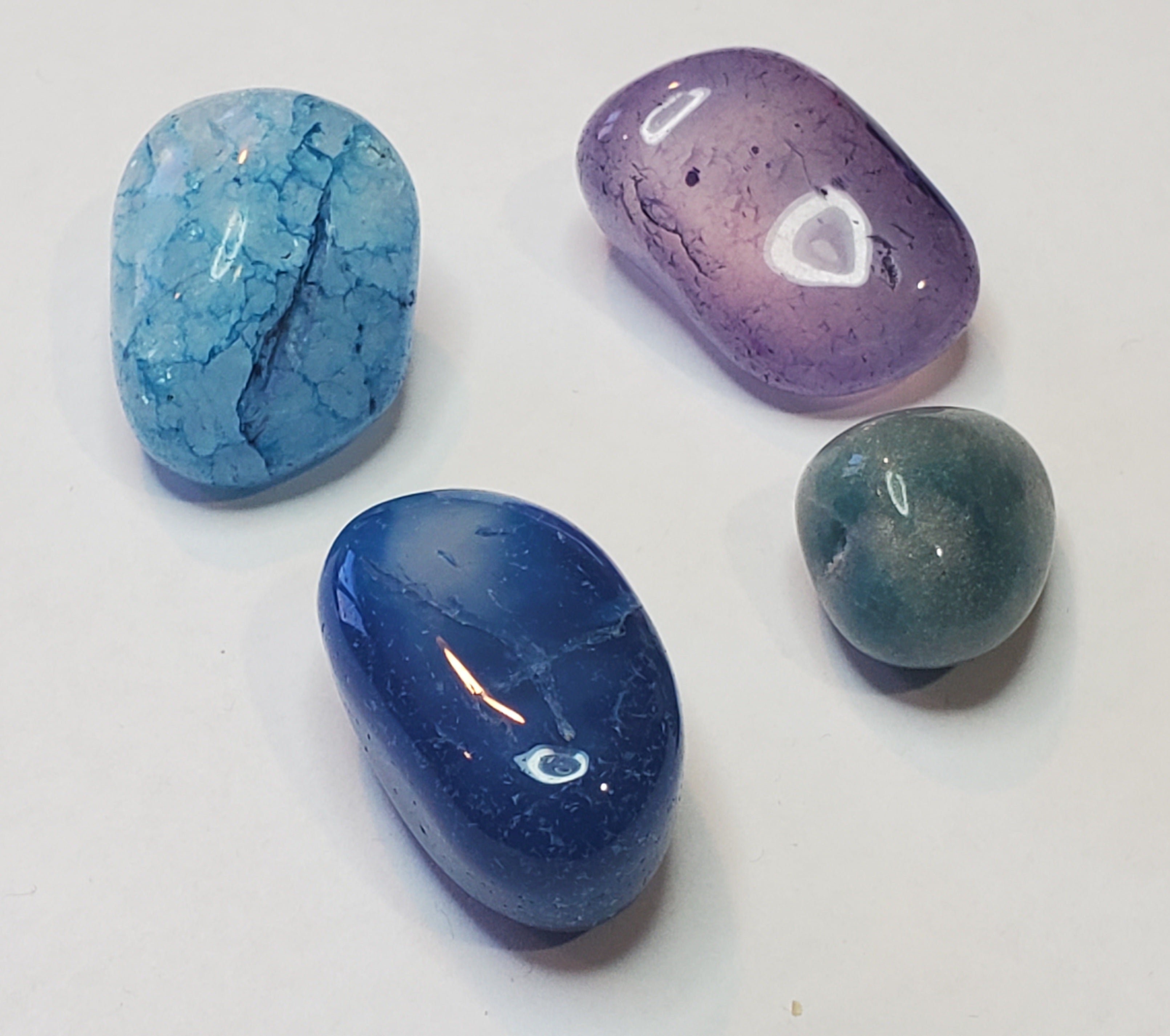 Tumbled Blue Quench Crackled Stones