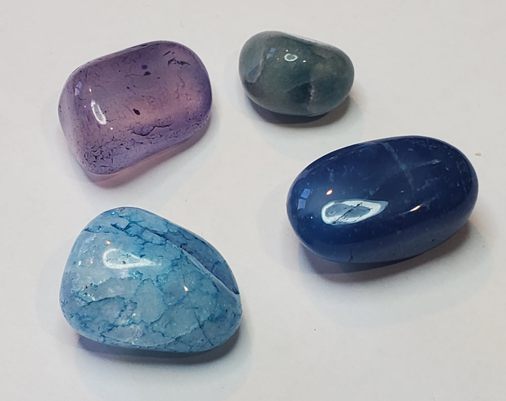 Tumbled Blue Quench Crackled Stones