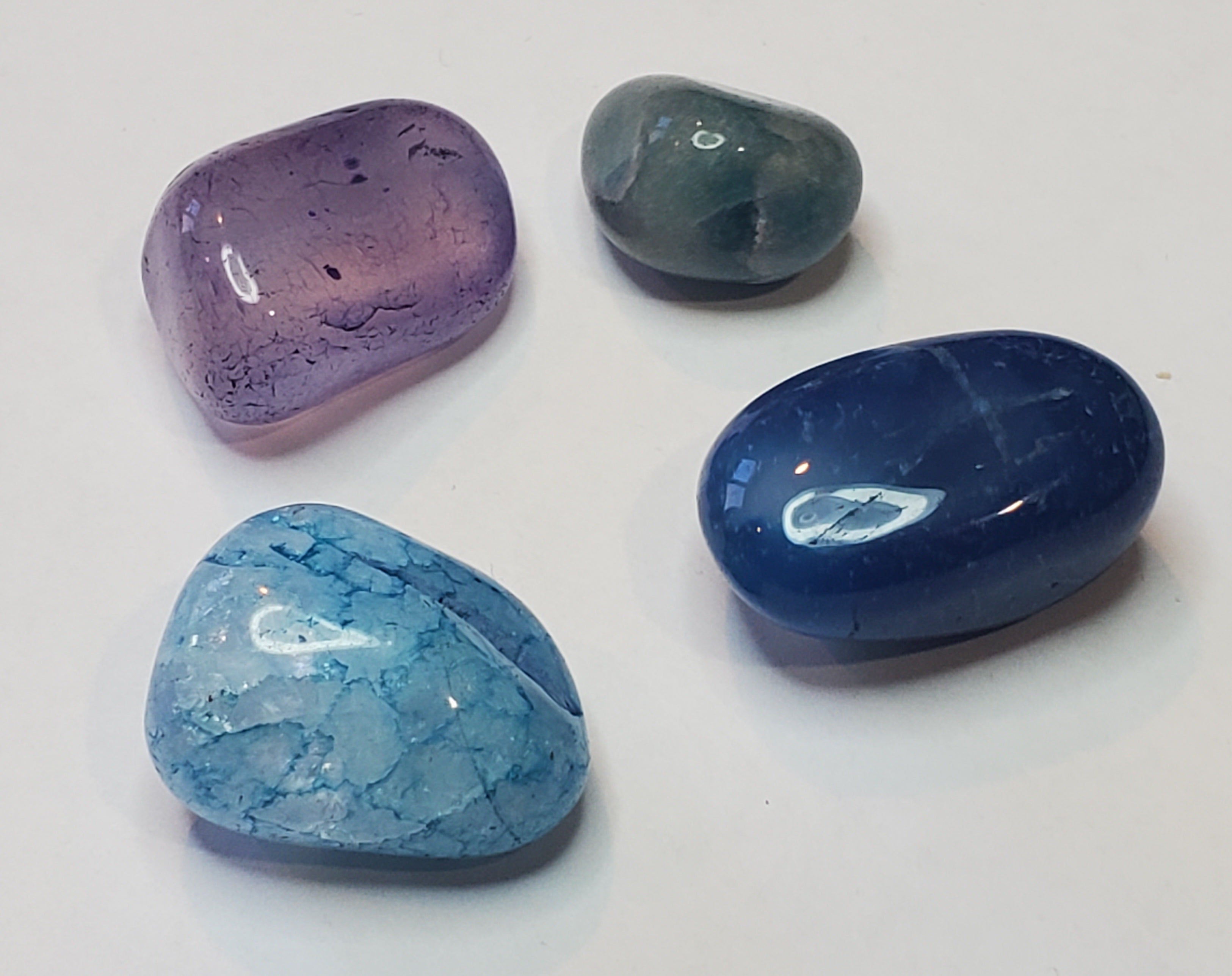 Tumbled Blue Quench Crackled Stones