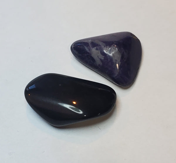 Rainbow Sheen Obsidian and Dyed Tumbled Stones