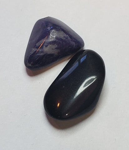 Rainbow Sheen Obsidian and Dyed Tumbled Stones