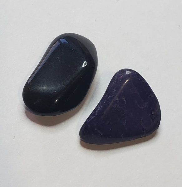 Rainbow Sheen Obsidian and Dyed Tumbled Stones