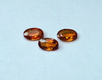 Trio of Oval Cut Orange Sapphire