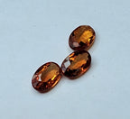 Trio of Oval Cut Orange Sapphire