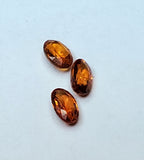 Trio of Oval Cut Orange Sapphire