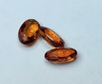 Trio of Oval Cut Orange Sapphire