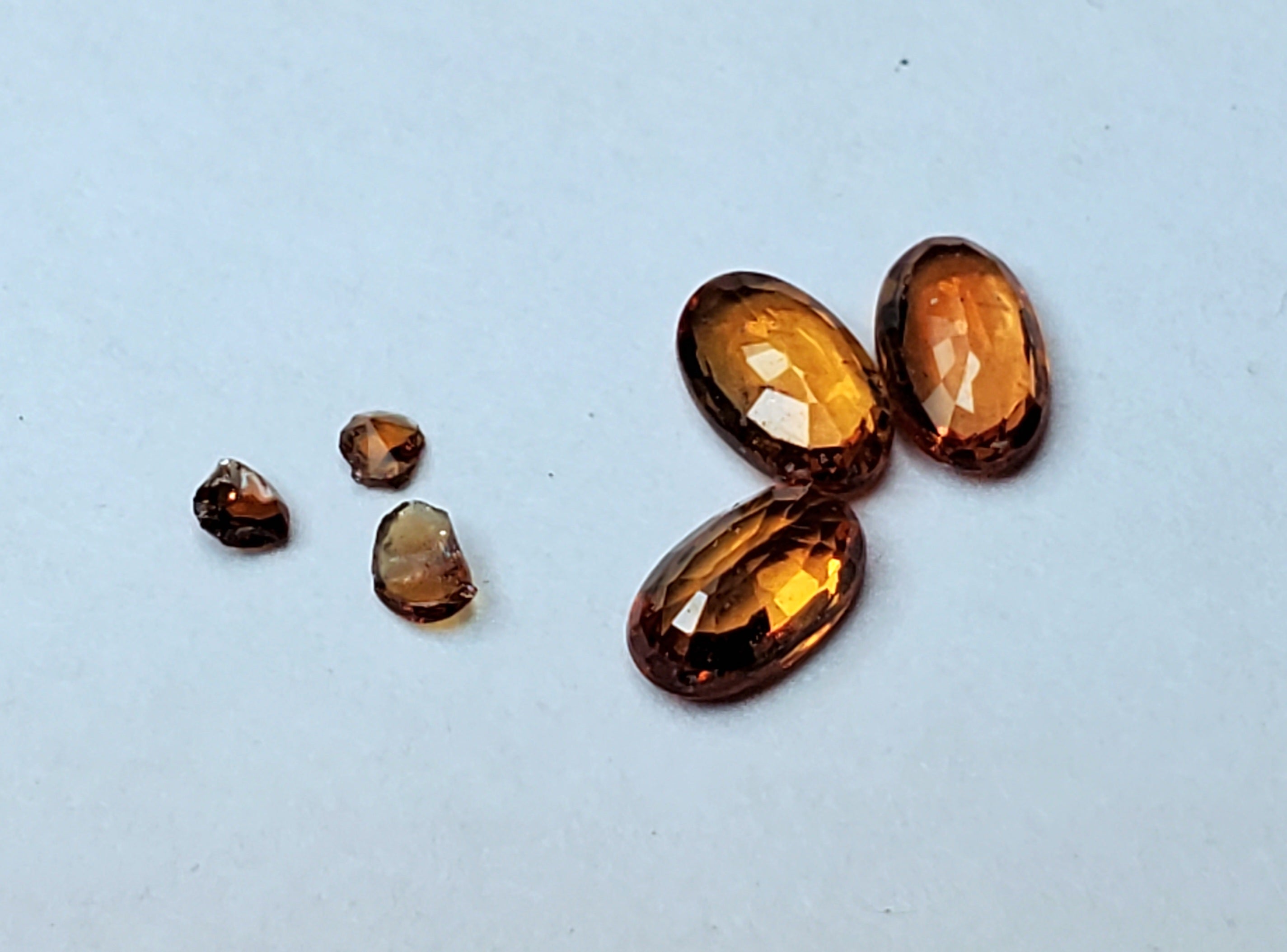Trio of Oval Cut Orange Sapphire