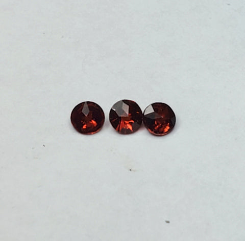 Trio of Round Cut Garnets