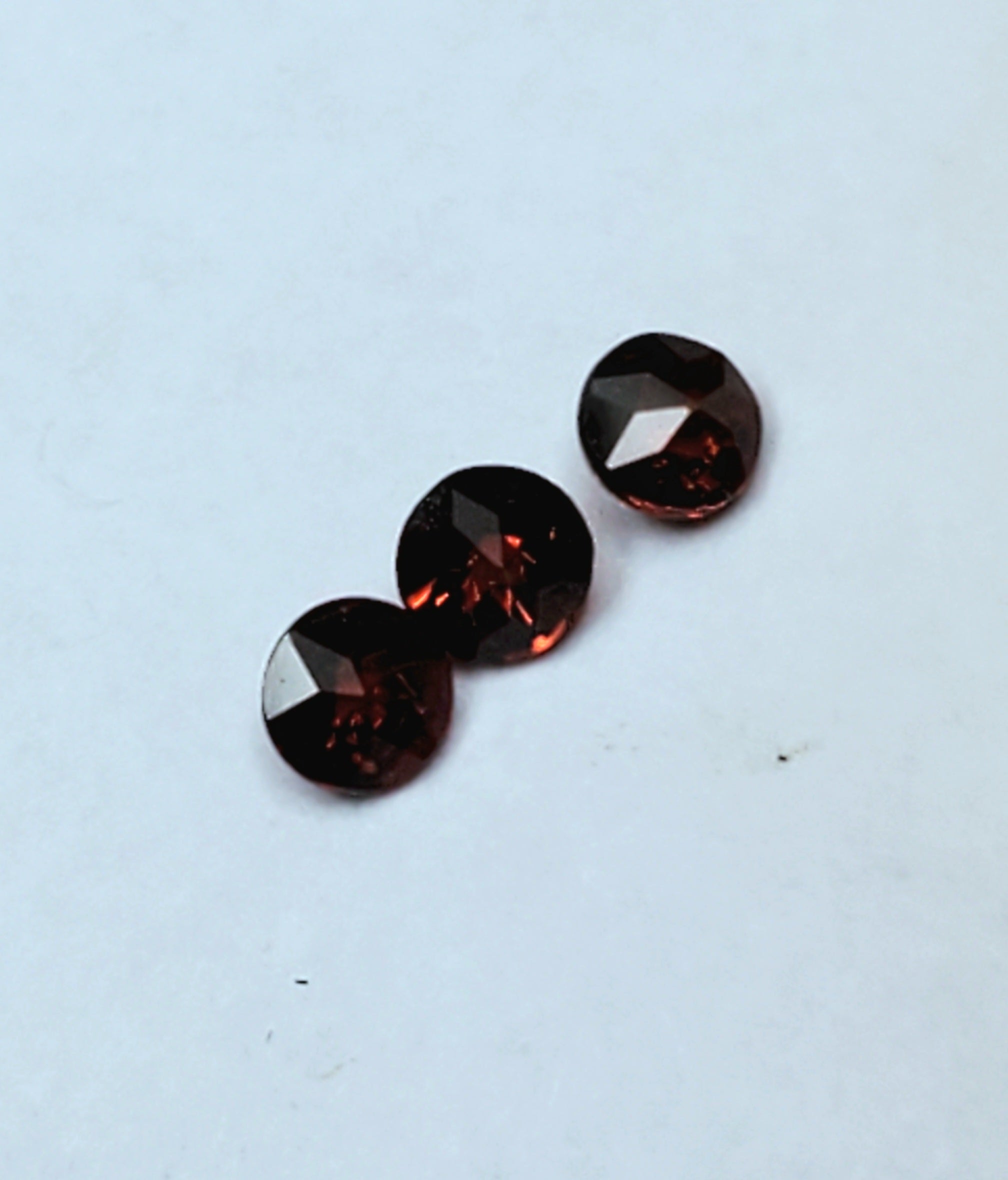 Trio of Round Cut Garnets