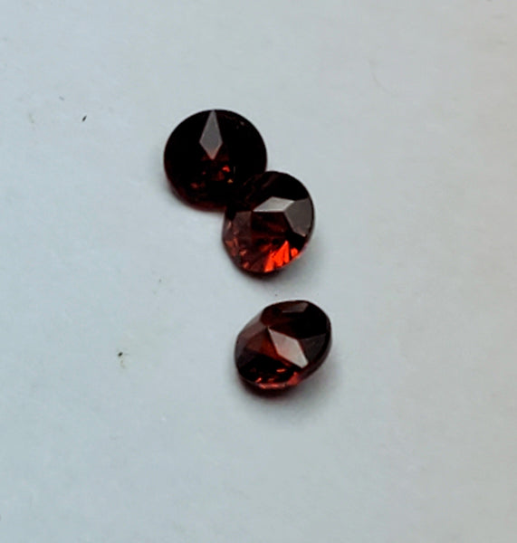 Trio of Round Cut Garnets