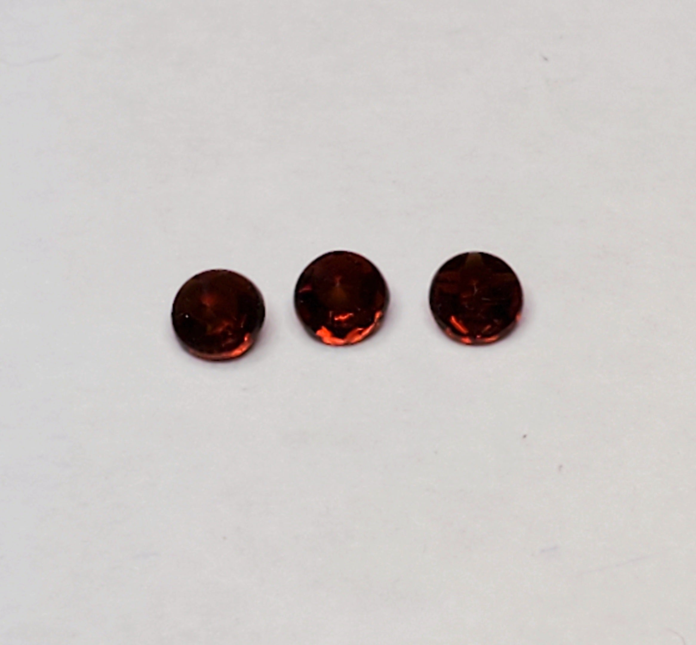 Trio of Round Cut Garnets
