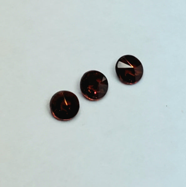 Trio of Round Cut Garnets