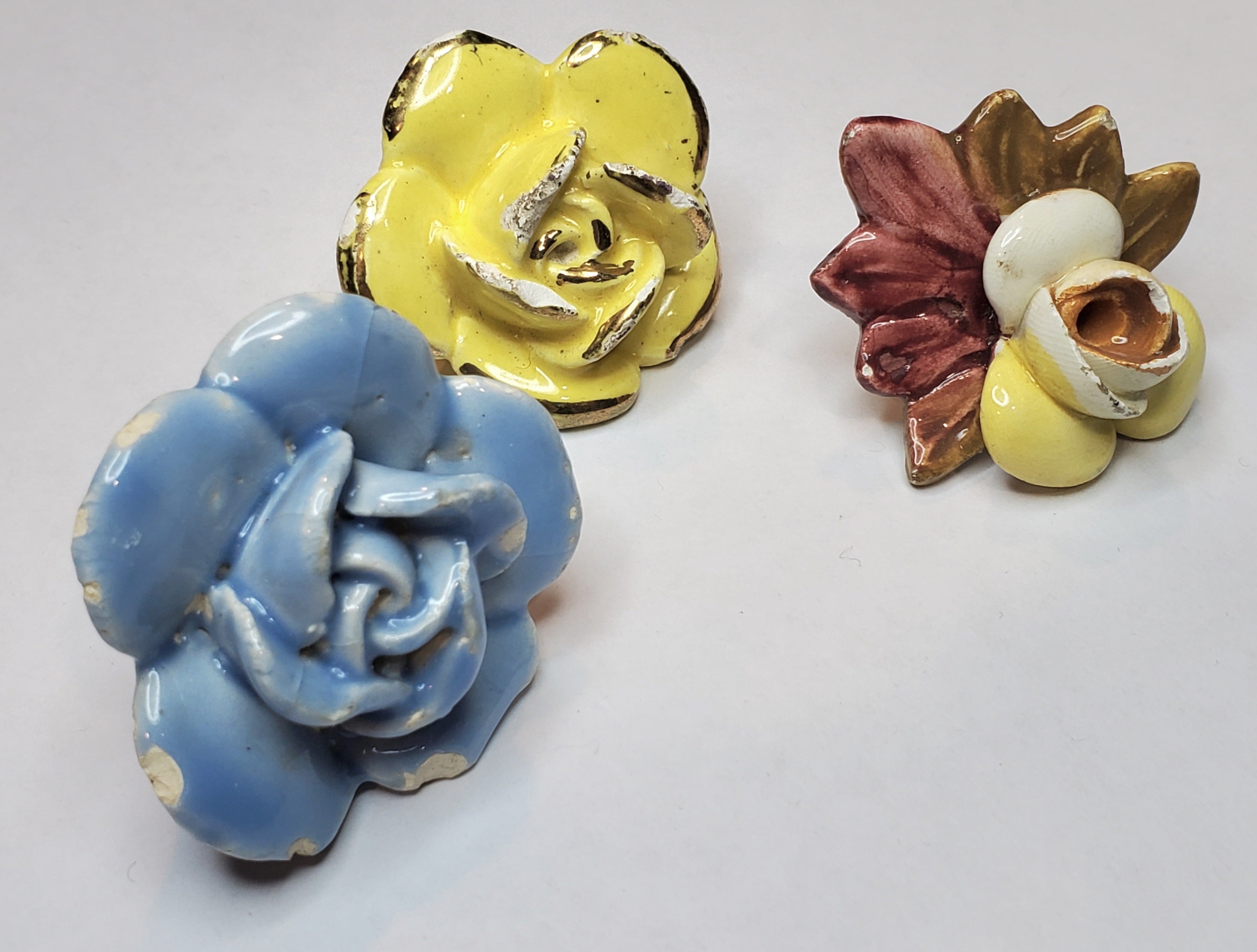 Vintage Ceramic Flower Ornaments