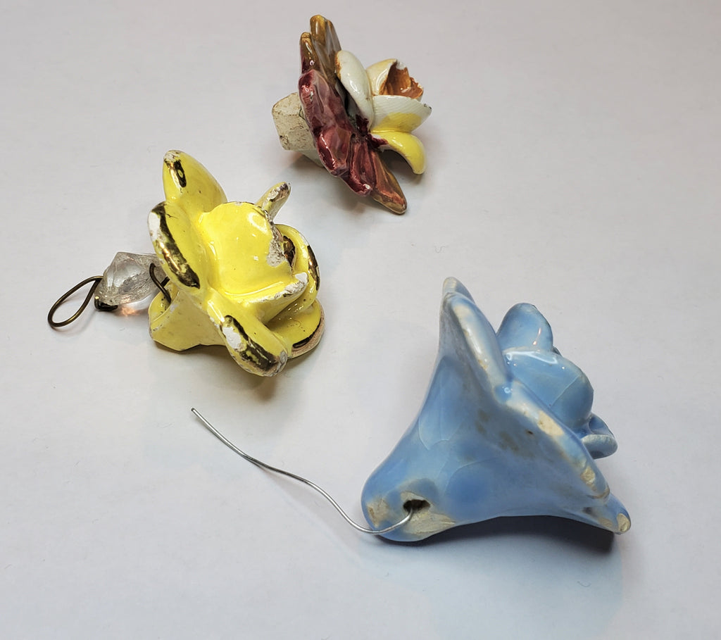 Vintage Ceramic Flower Ornaments