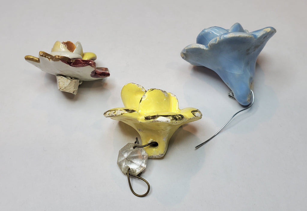 Vintage Ceramic Flower Ornaments