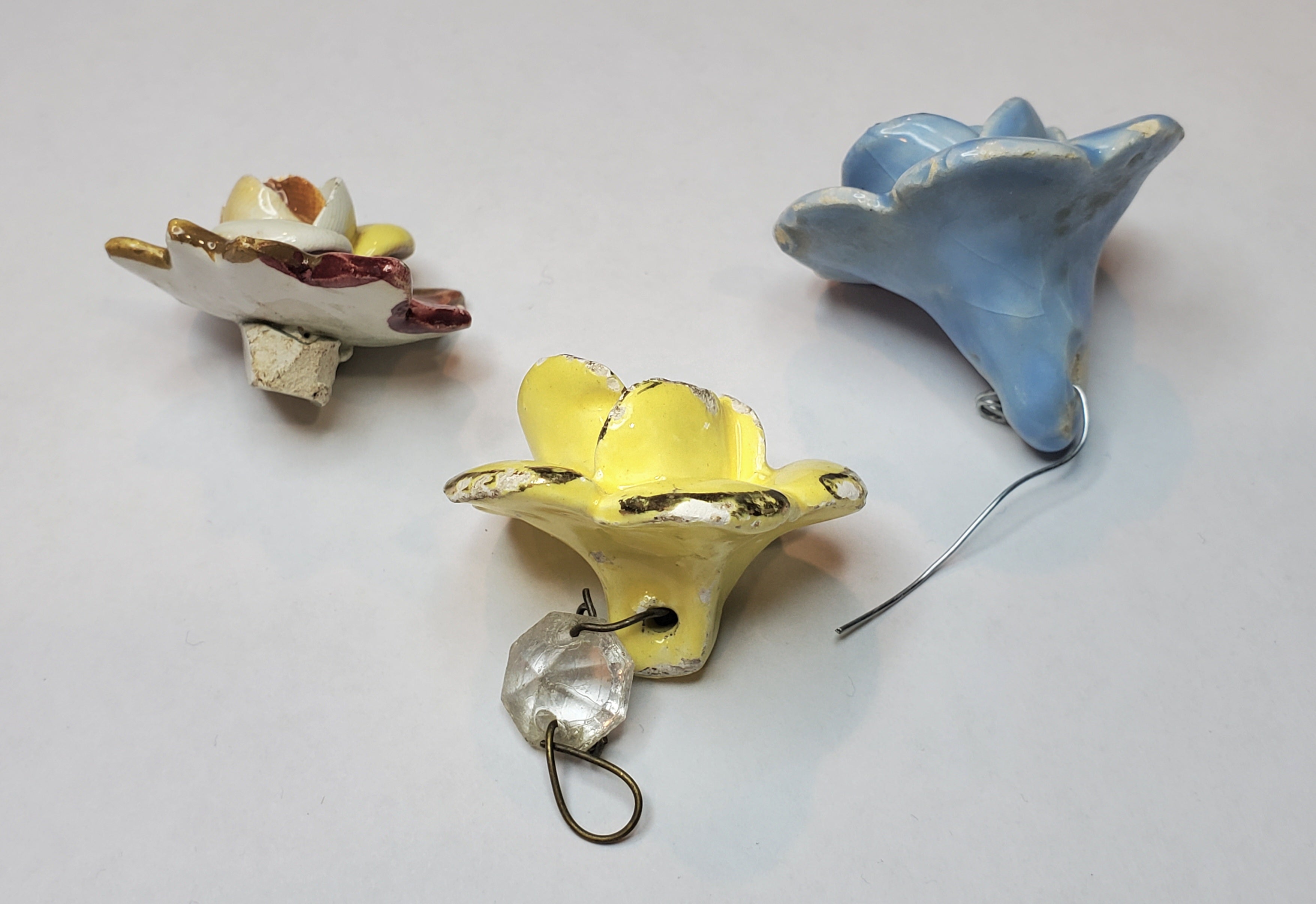 Vintage Ceramic Flower Ornaments