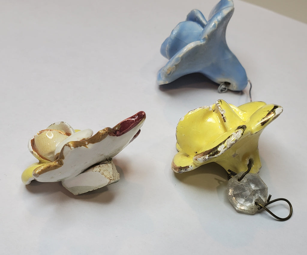 Vintage Ceramic Flower Ornaments