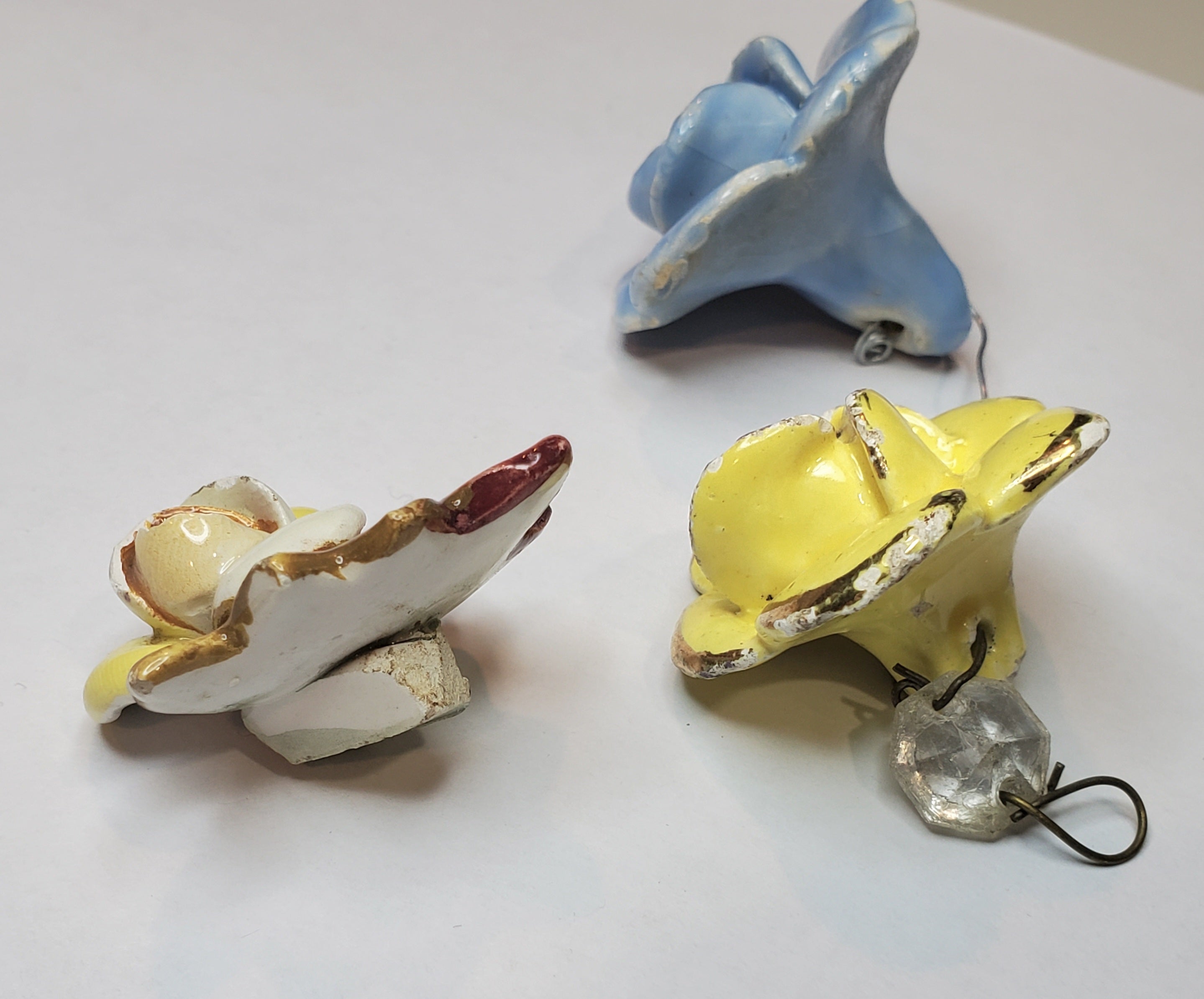 Vintage Ceramic Flower Ornaments