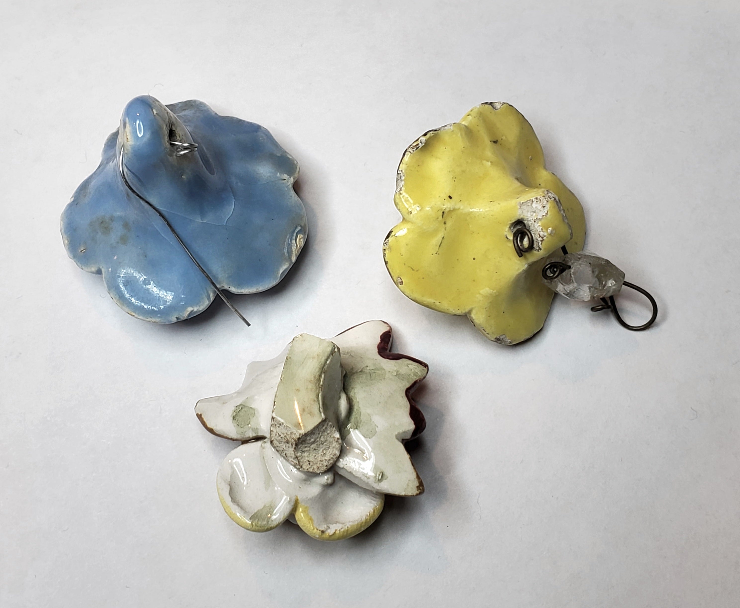 Vintage Ceramic Flower Ornaments