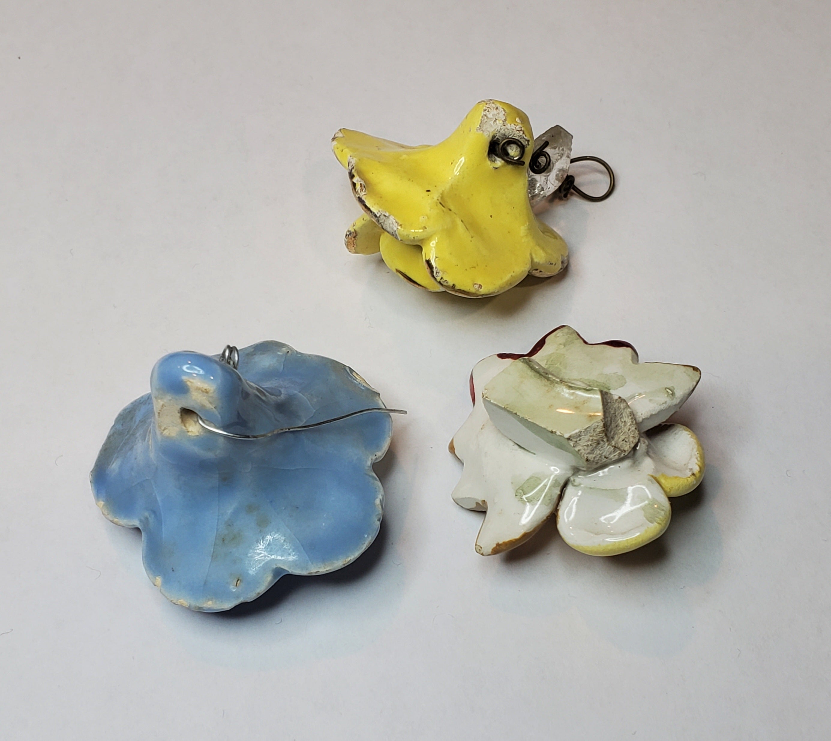 Vintage Ceramic Flower Ornaments