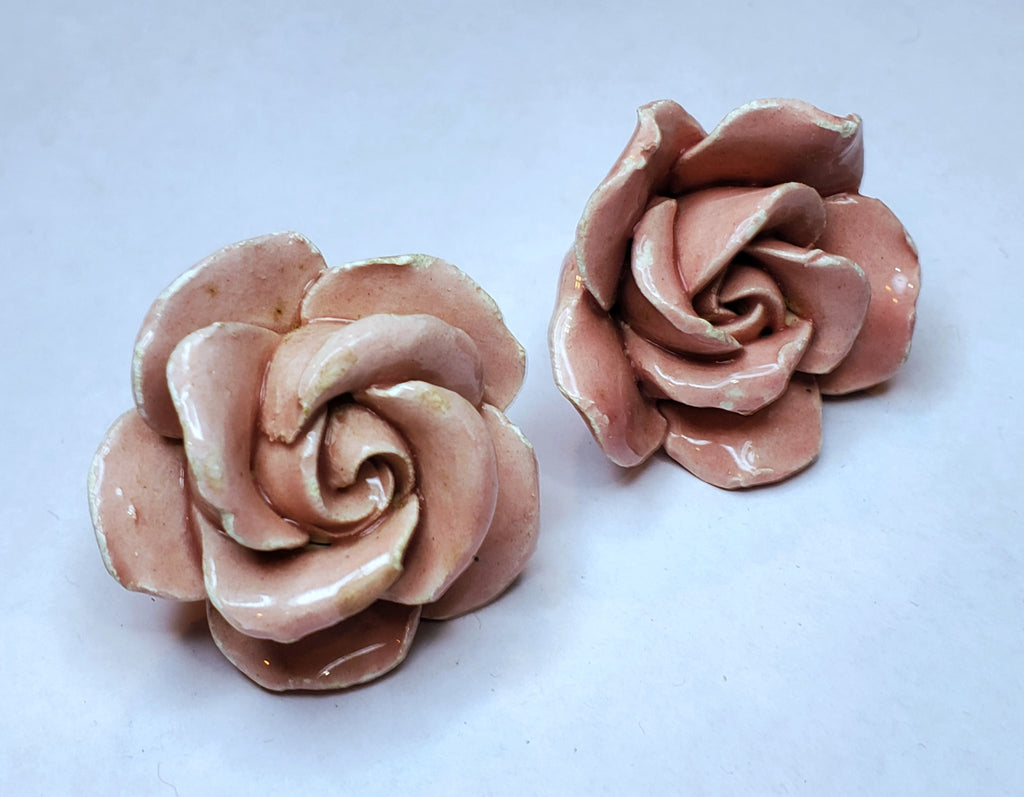 Vintage Handmade Ceramic Roses