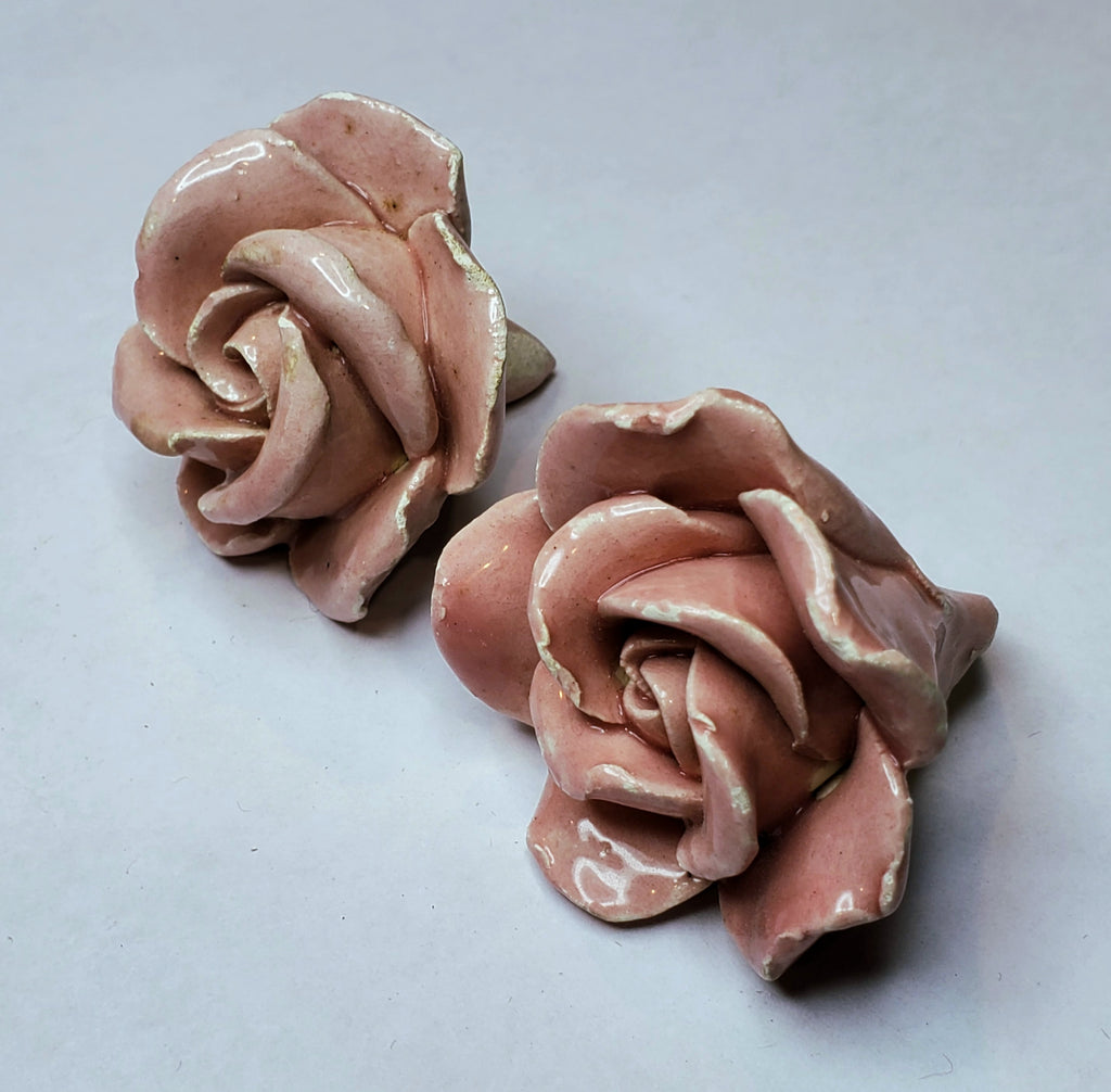 Vintage Handmade Ceramic Roses