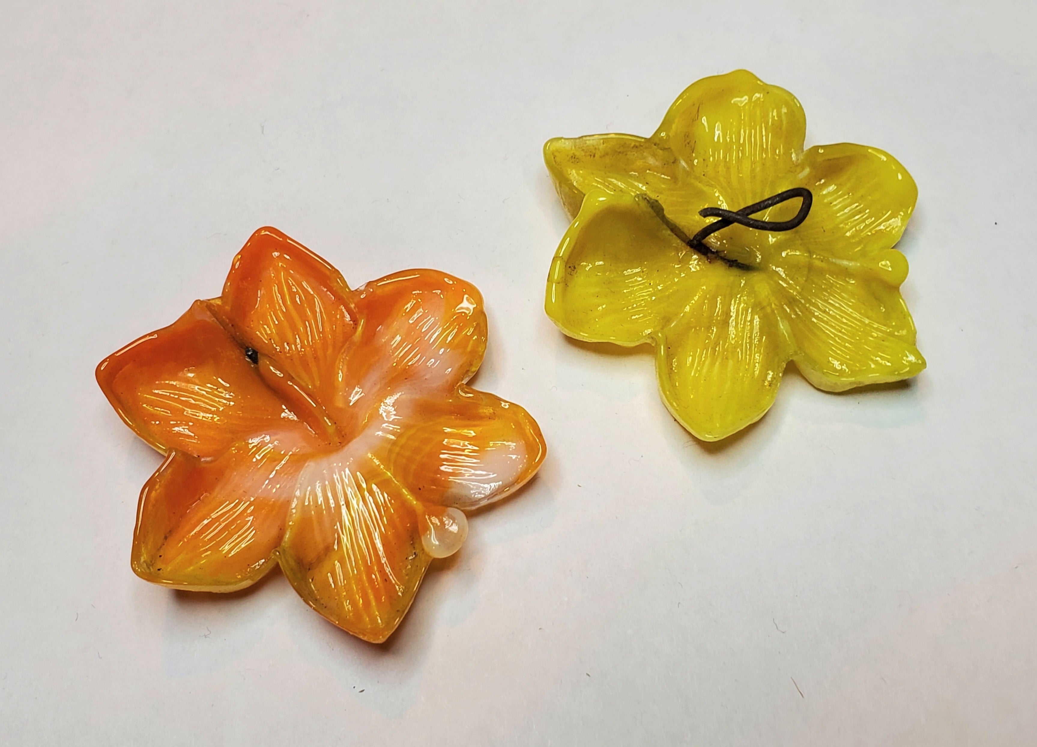 Vintage Pressed Glass Flowers