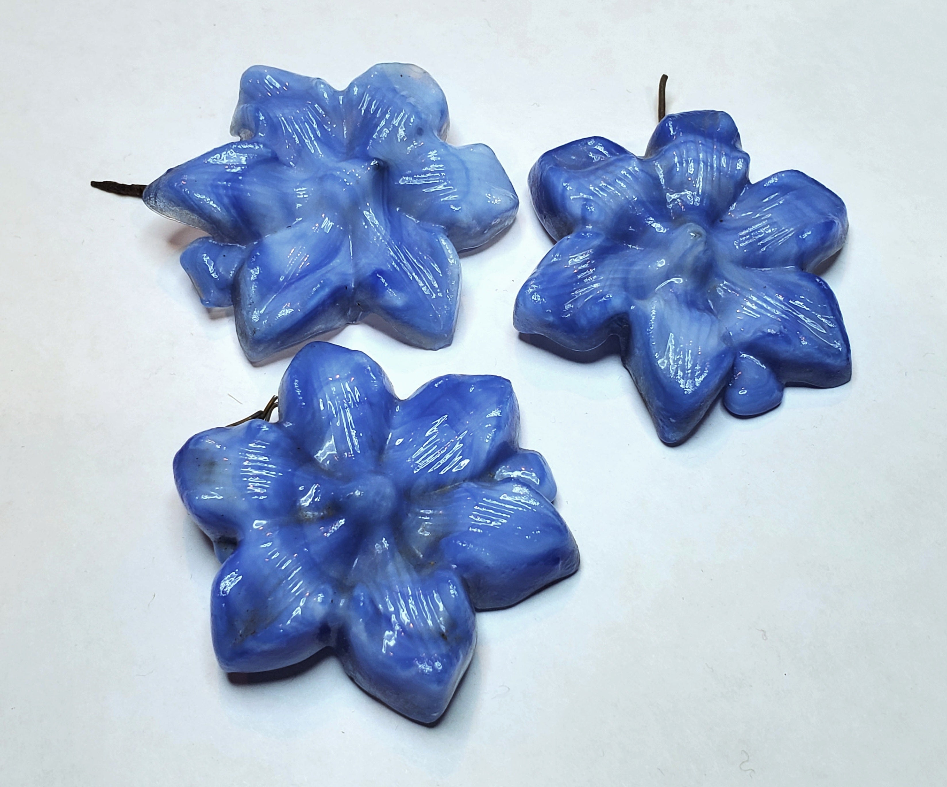 Vintage Pressed Glass Flowers