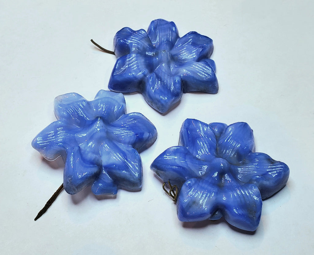 Vintage Pressed Glass Flowers