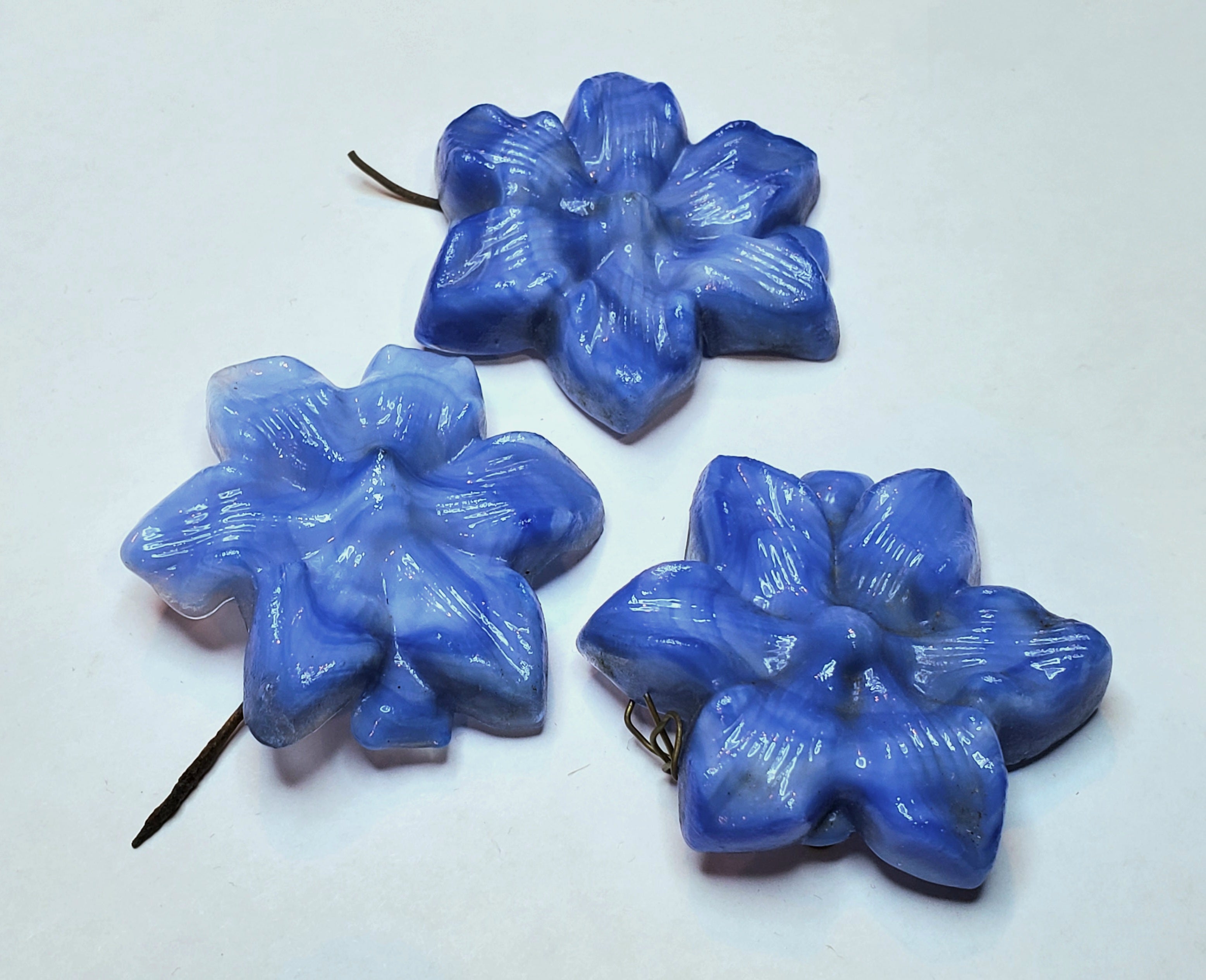 Vintage Pressed Glass Flowers