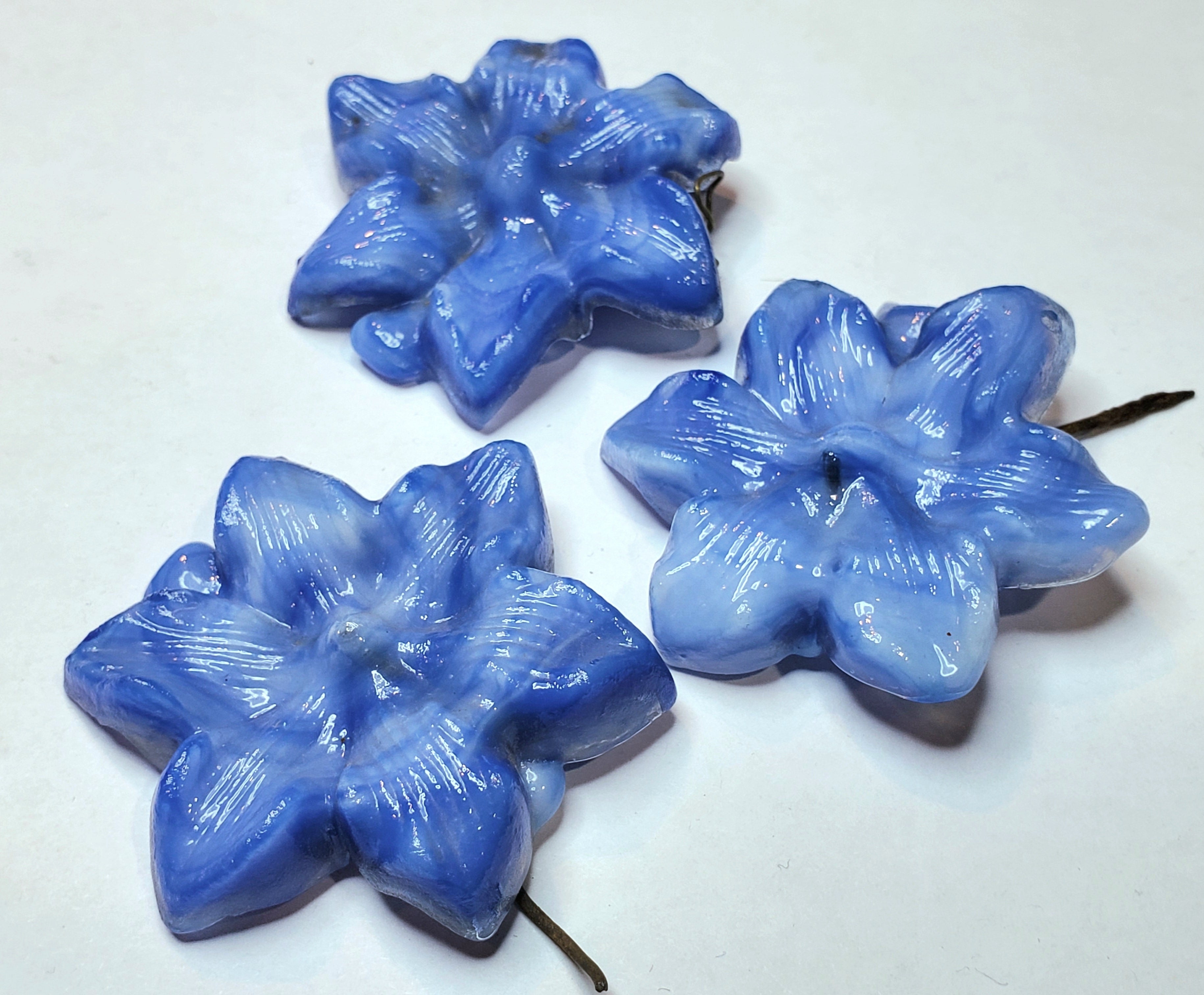 Vintage Pressed Glass Flowers
