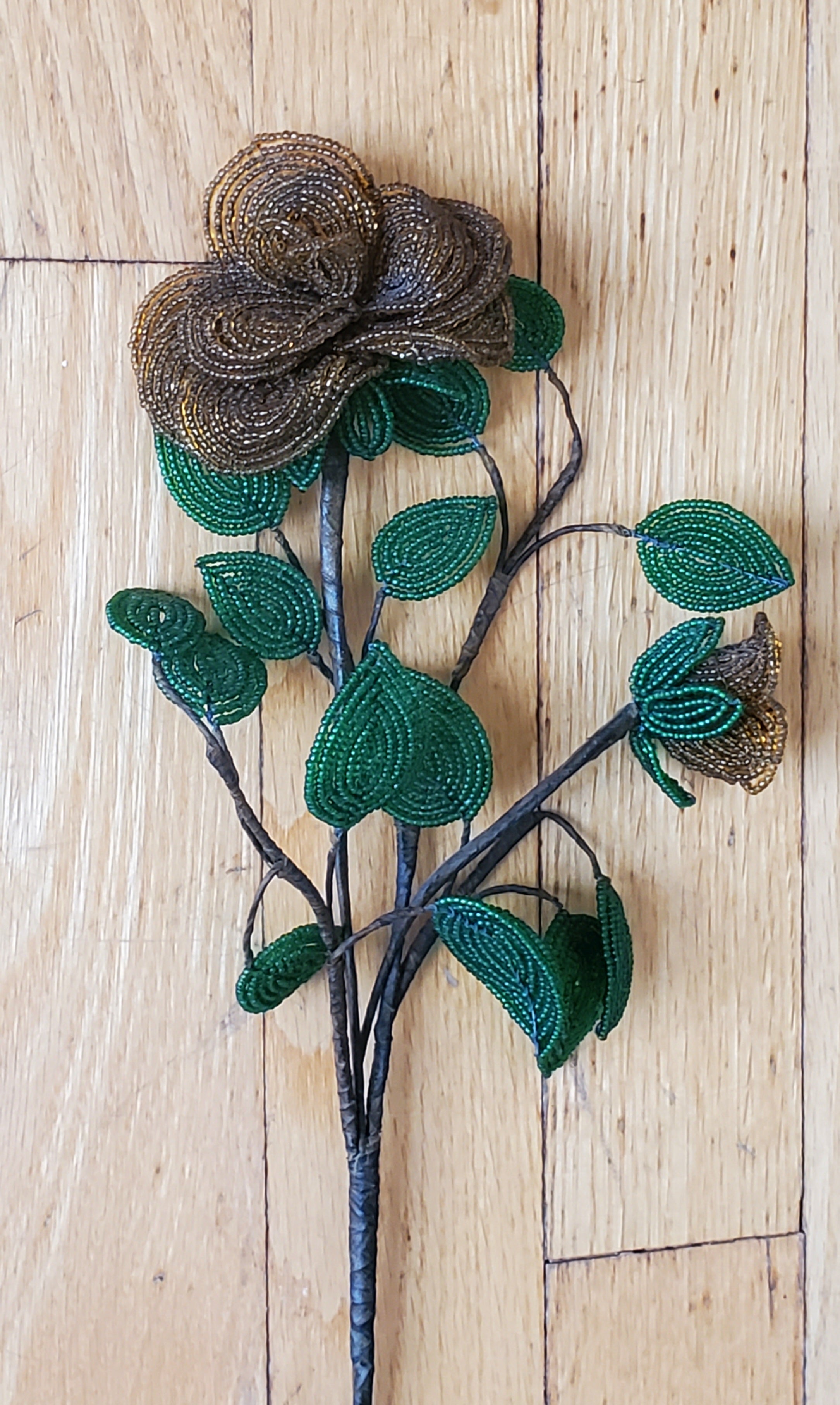 Vintage Handmade Beaded Flower