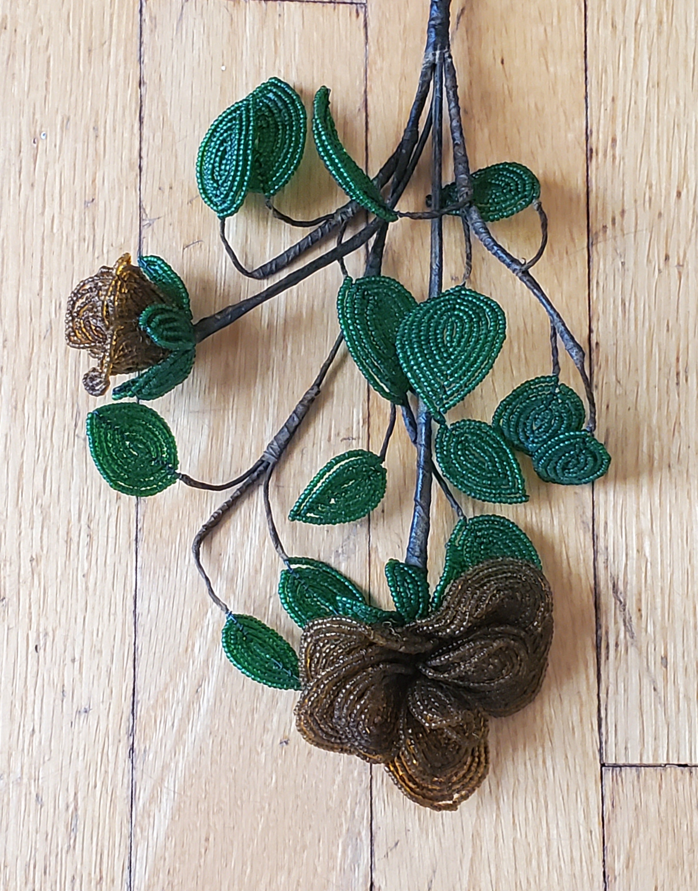 Vintage Handmade Beaded Flower