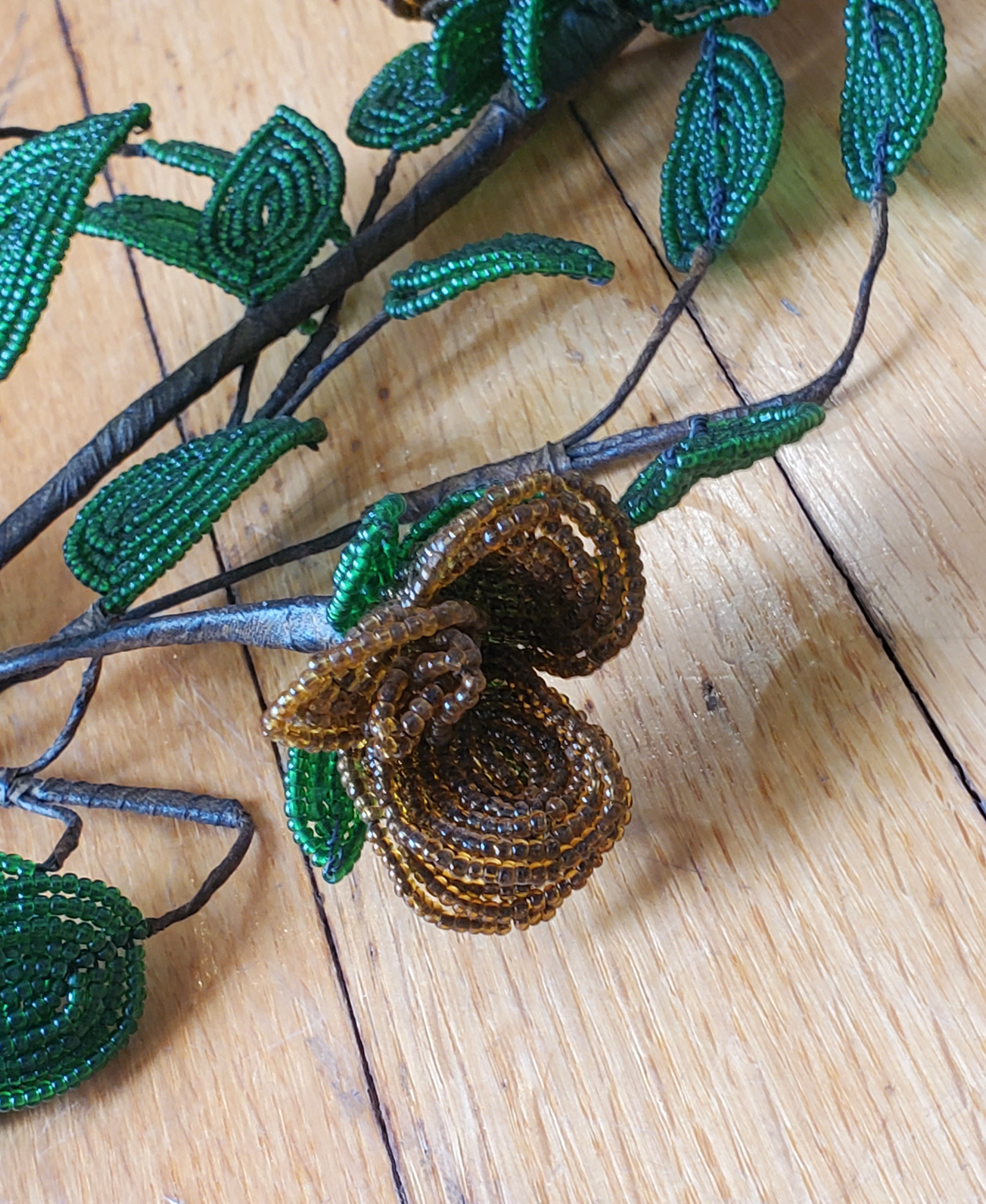 Vintage Handmade Beaded Flower