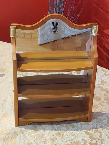 Disney - Vintage Mickey Mouse Wood Mirrored Shelving Display Unit
