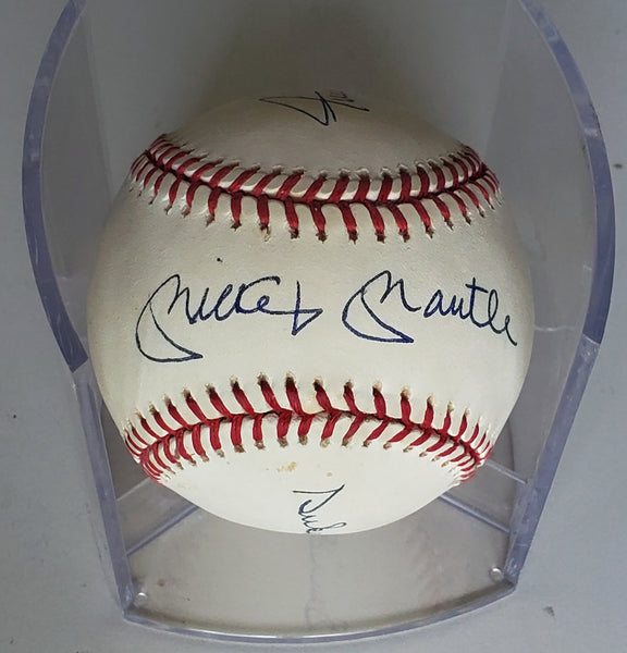 Mickey Mantle, Willie Mays, Duke Snider Autographed Baseball - No COA