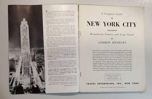 A Complete Guide to New York City by Andrew Hepburn - Vintage Book