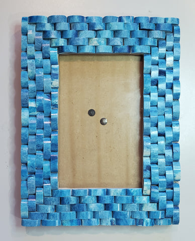 Vintage Dyed Blue Bone Tiles Picture Frame