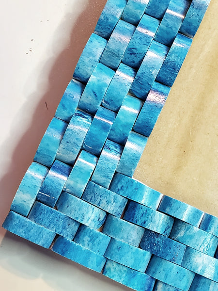 Vintage Dyed Blue Bone Tiles Picture Frame