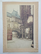Vintage Framed Sample Greeting Card "Le Gros-Horloge"