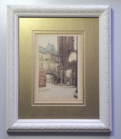 Vintage Framed Sample Greeting Card "Le Gros-Horloge"