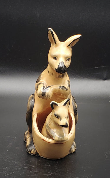 Vintage Ceramic Kangaroo and Joey Salt and Pepper Shaker Set