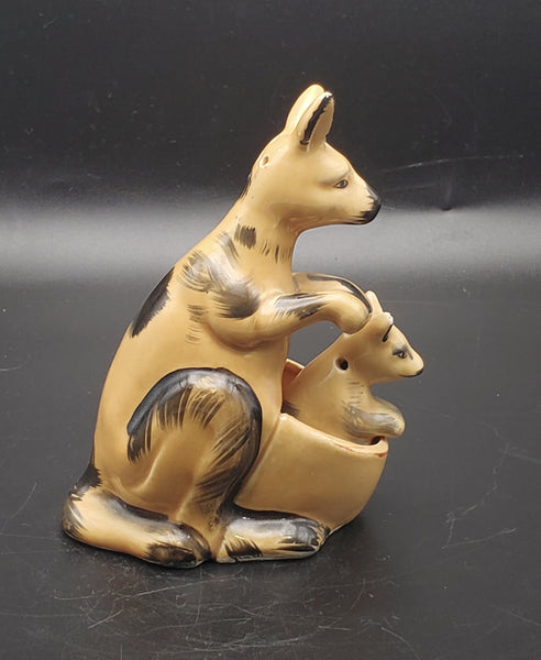 Vintage Ceramic Kangaroo and Joey Salt and Pepper Shaker Set