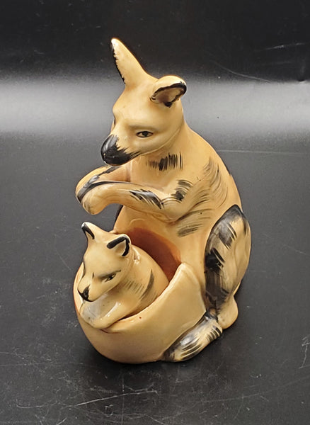 Vintage Ceramic Kangaroo and Joey Salt and Pepper Shaker Set