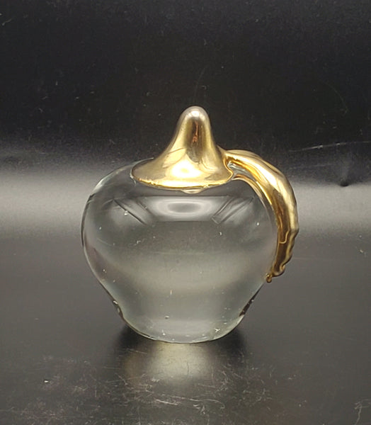 Vintage Glass and Gilt Apple Paperweight