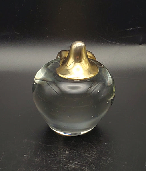 Vintage Glass and Gilt Apple Paperweight