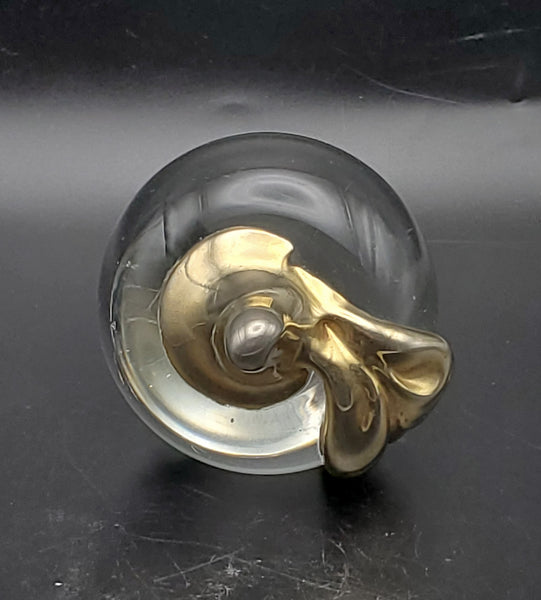 Vintage Glass and Gilt Apple Paperweight