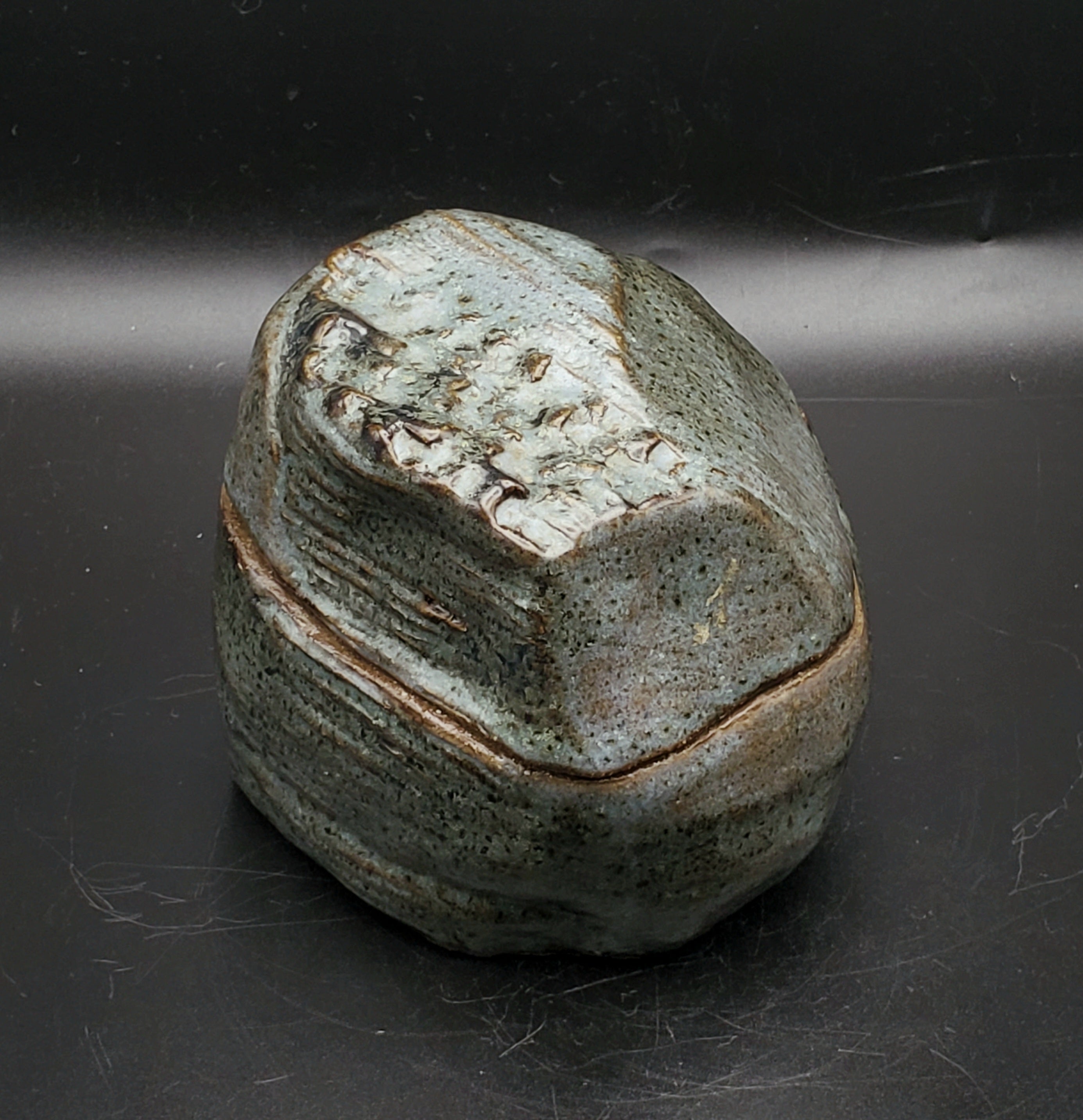 Vintage Handmade Ceramic Brutalist Organic Form Box