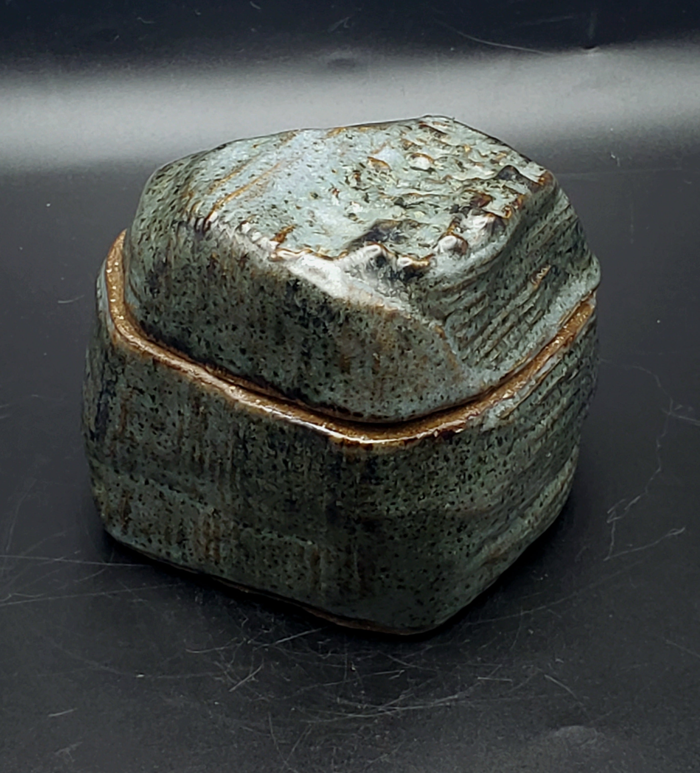 Vintage Handmade Ceramic Brutalist Organic Form Box