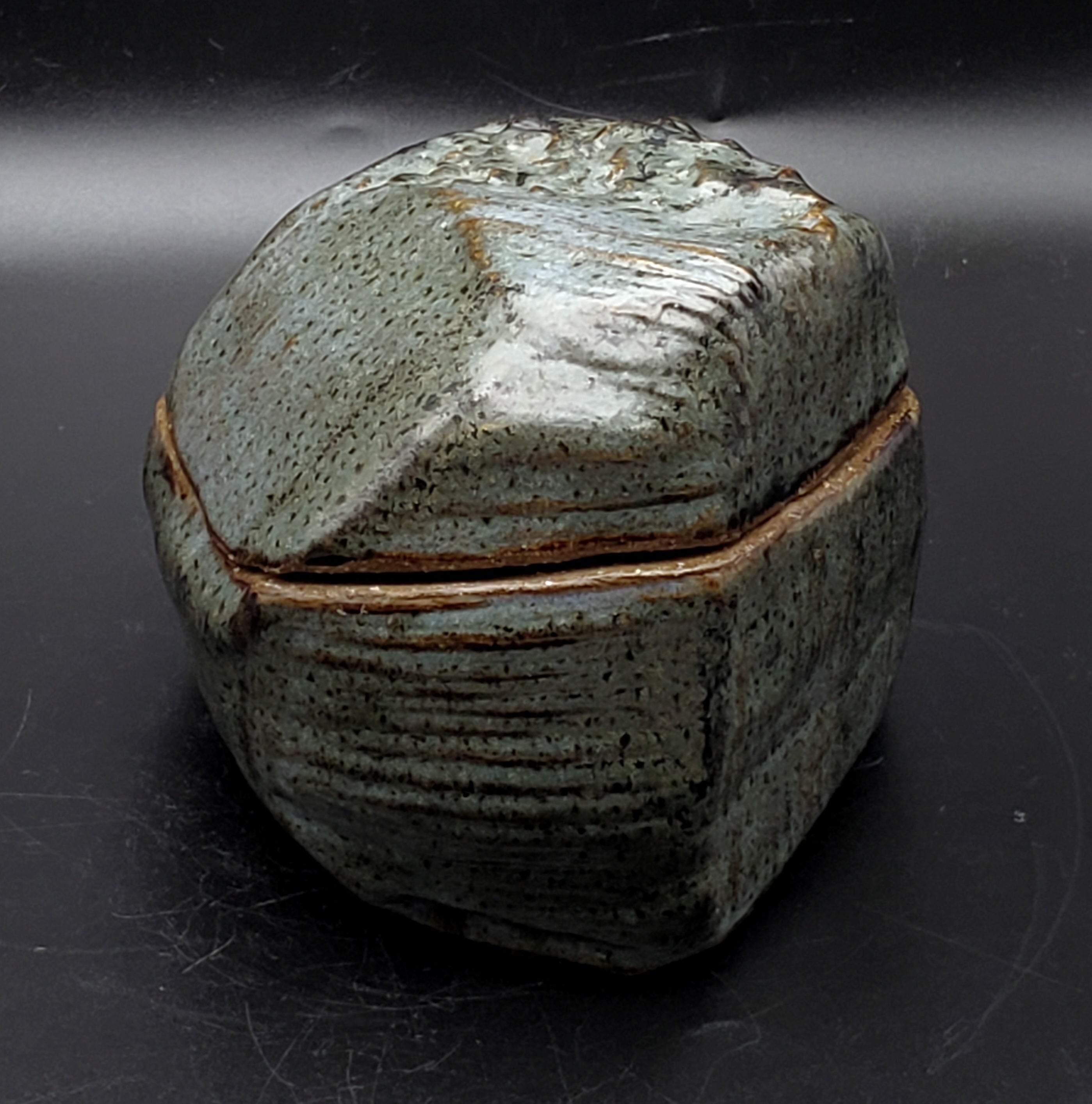 Vintage Handmade Ceramic Brutalist Organic Form Box